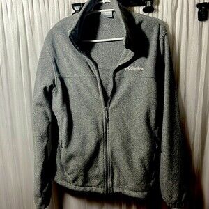 Columbia gray fleece zippered jacket size M